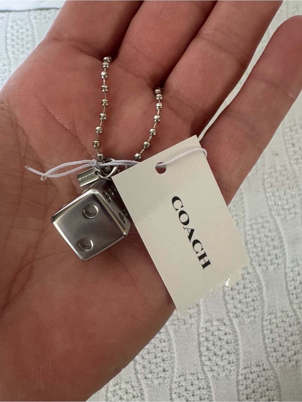 Coach NWT silver dice charm - Picture 2 of 3